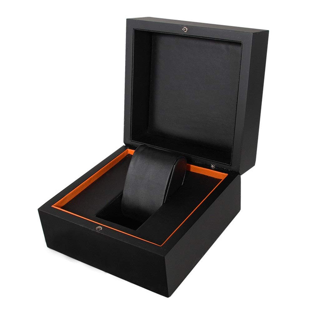 Premium BONOCO Wooden Watch Storage Box - Glossy White Small Watch/Bangle Pillow Case - Luxury Jewelry Organizer for Men & Women - Perfect Birthday Gift, Party Favor & Travel Watch Case