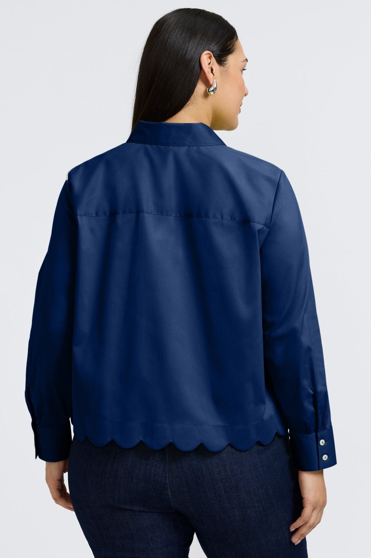 Scarlett Plus No Iron Stretch Matte Sateen Long Sleeve Shirt for Women - Wrinkle-Free Office Blouse, Comfortable Business Casual Top for Work & Professional Wear