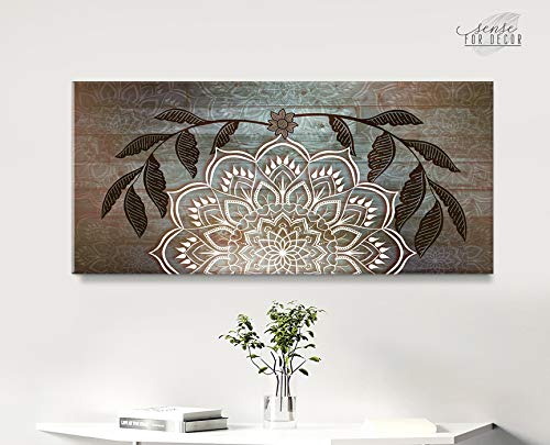 Boho Mandala Wall Hanging - Handmade Macrame Wall Art for Bedroom & Living Room Decor - Boho Headboard (Brown, 60