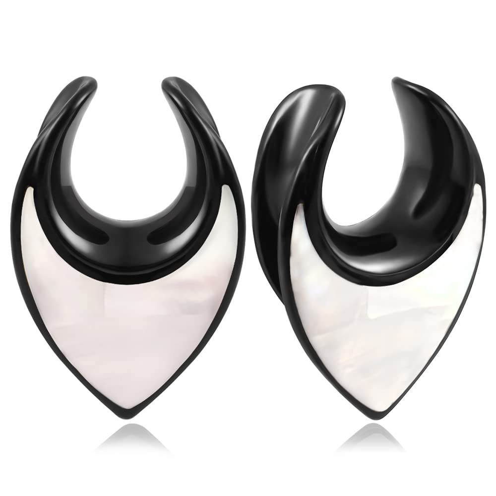 Vankula 2 PCS Floral Saddle Hypoallergenic Stainless Steel Ear Plugs - Ear Gauges, Tunnels & Piercing Expanders for Stretching - Fashion Body Jewelry for Women & Men - Perfect for Daily Wear, Parties & Alternative Style