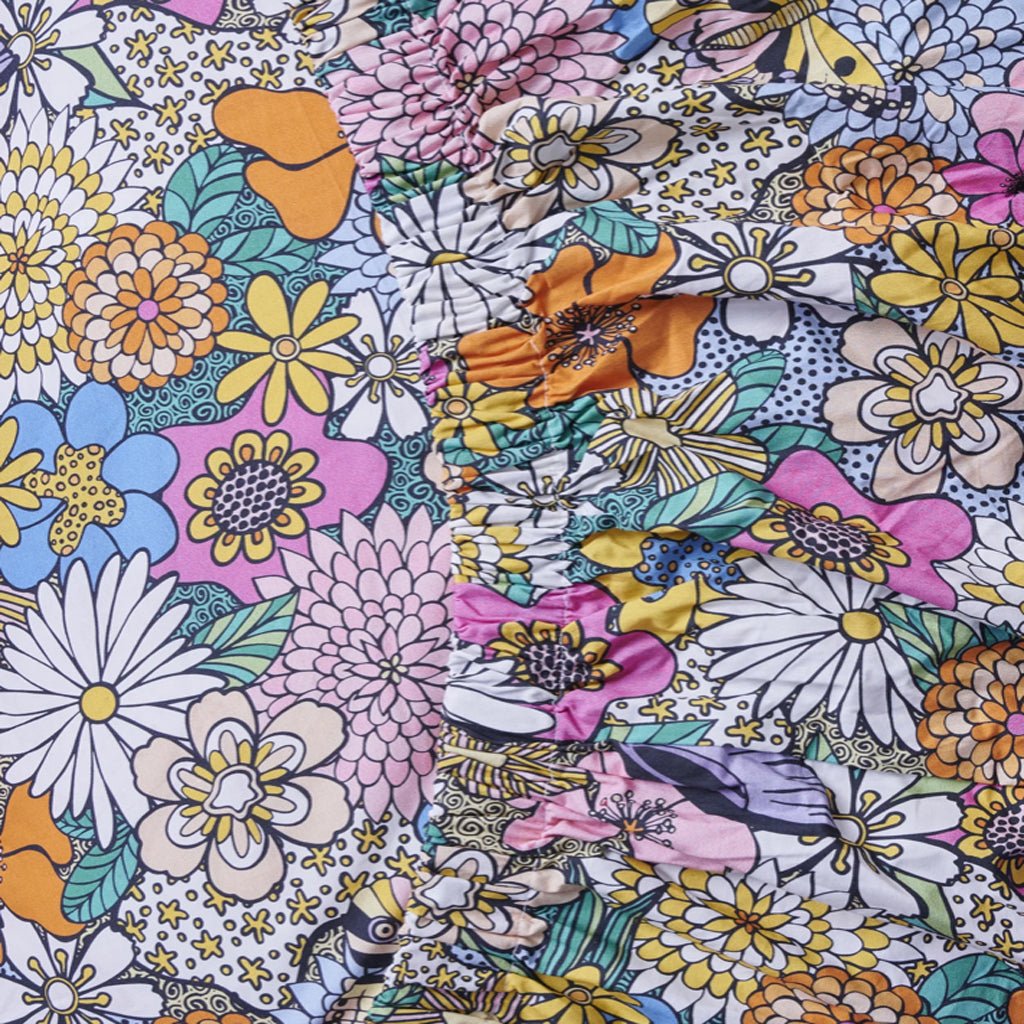 Bliss Floral Organic Cotton Baby Fitted Crib Sheet - Soft, Breathable & Hypoallergenic for Newborn Nursery & Toddler Bedroom Decor