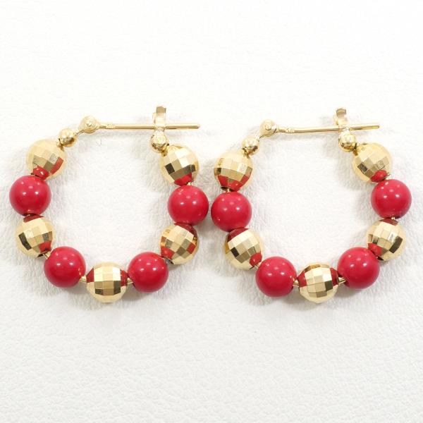 18K Yellow Gold Coral Earrings - Handmade Luxury Jewelry for Women | Perfect for Weddings, Parties & Special Occasions