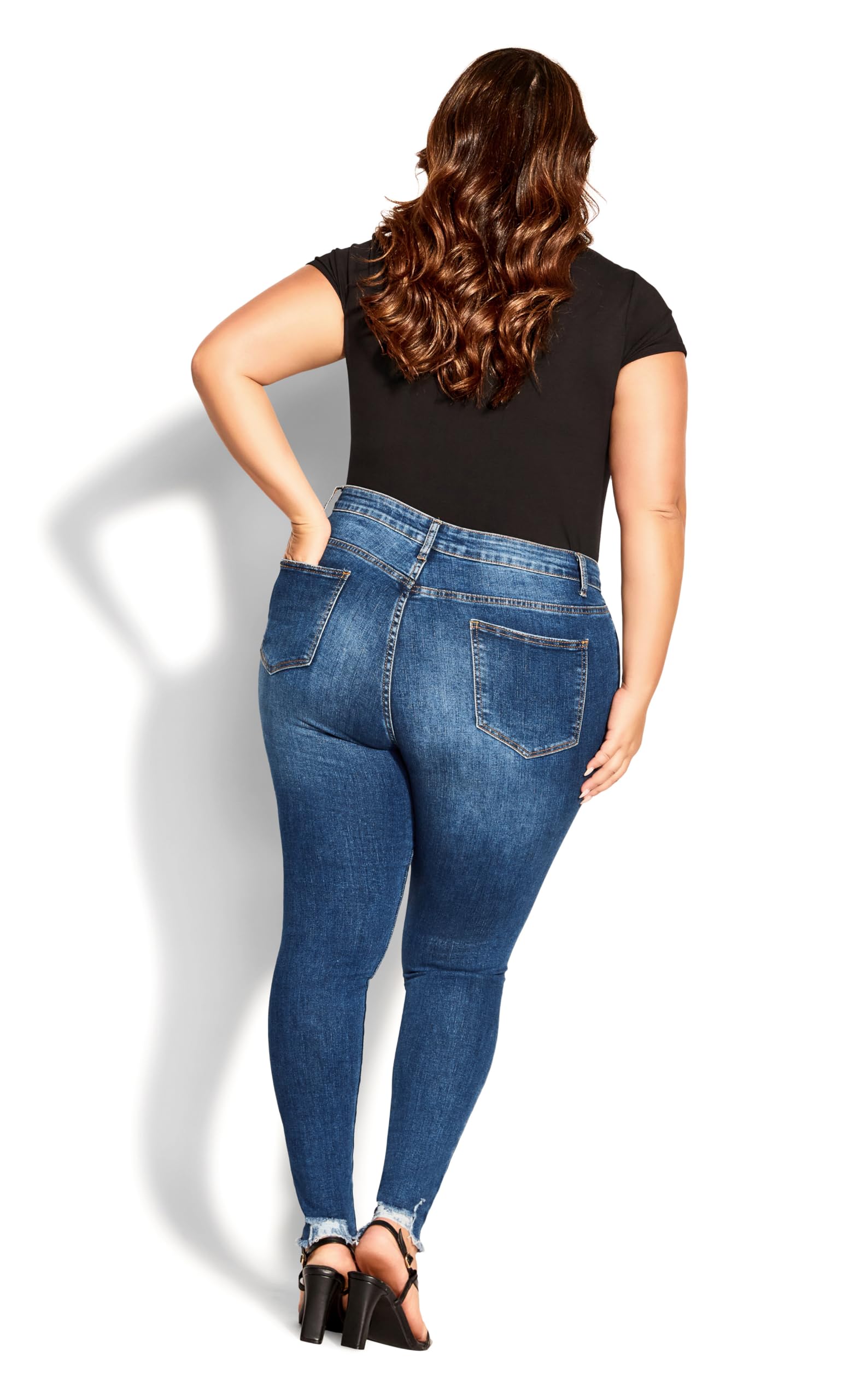 Plus Size Women's Jeans - Wild Rose Stretch Denim Pants for Casual Wear & Everyday Comfort | Avenue Fashion