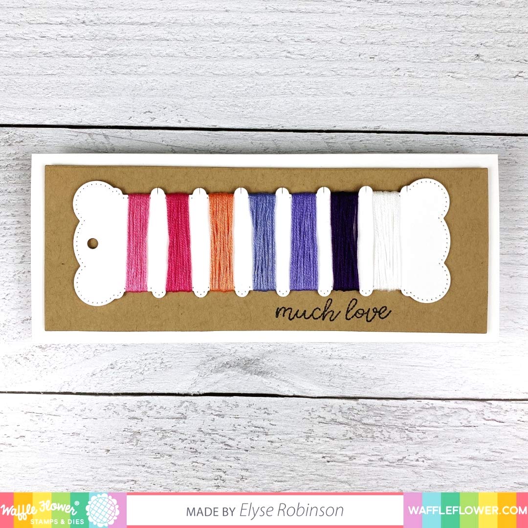 Waffle Flower Floss Organizers Die Set - 2-Piece Embroidery Thread Organizer with 7-Skein Bobbin & 10-Hole Project Card for Easy Floss Storage | Perfect for Cross Stitch, Needlework & Craft Organization