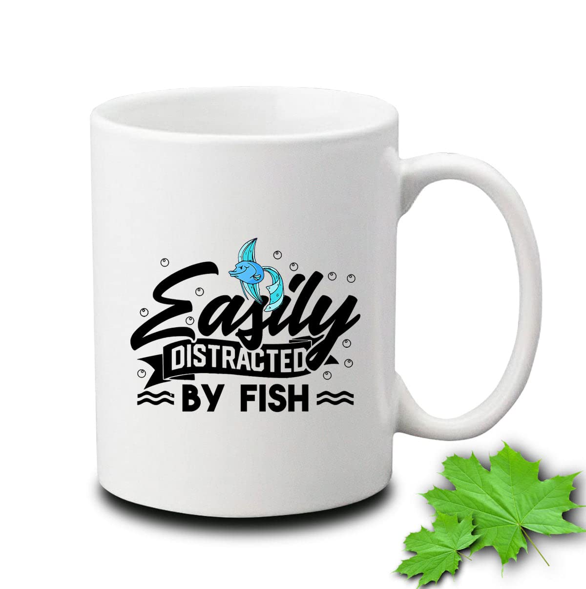 VAN BOUTIQUE Fish Lover Coffee Mug - 11oz & 15oz White Ceramic Cup with Aquascaping Design, Unique Gift for Aquarists & Fish Tank Enthusiasts - Perfect for Home, Office or Aquarium Gift Shop