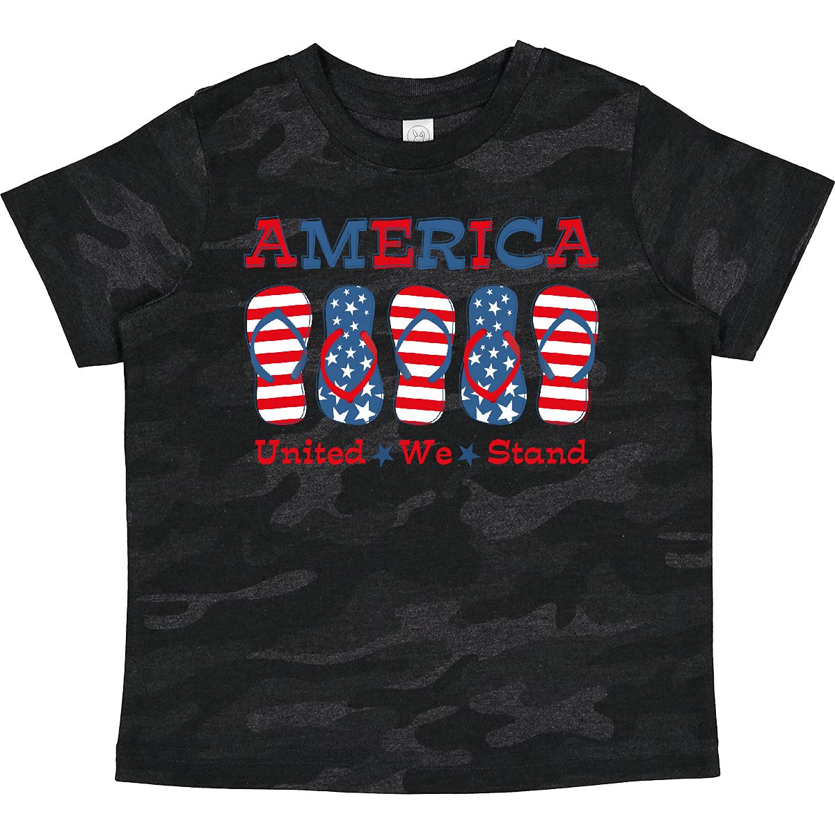 Inktastic Flip Flop America Toddler T-Shirt - Cute Patriotic Summer Outfit for Kids, Baby Boys & Girls - Perfect for 4th of July, Beach Vacations & Family Gatherings