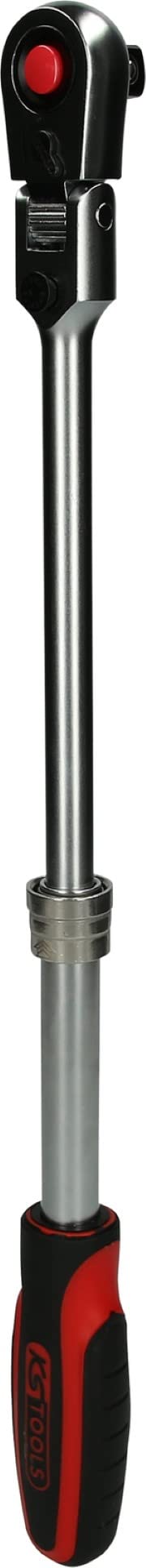 KS TOOLS SlimPower 914.1220 1/2 Inch 72-Tooth Telescopic Reversible Ratchet - Professional Automotive & DIY Tool for Tight Spaces & Hard-to-Reach Areas