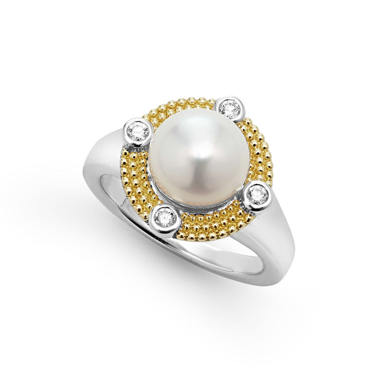 Exquisite Pearl and Diamond Ring for Women - Elegant Jewelry Gift for Wedding, Engagement & Special Occasions