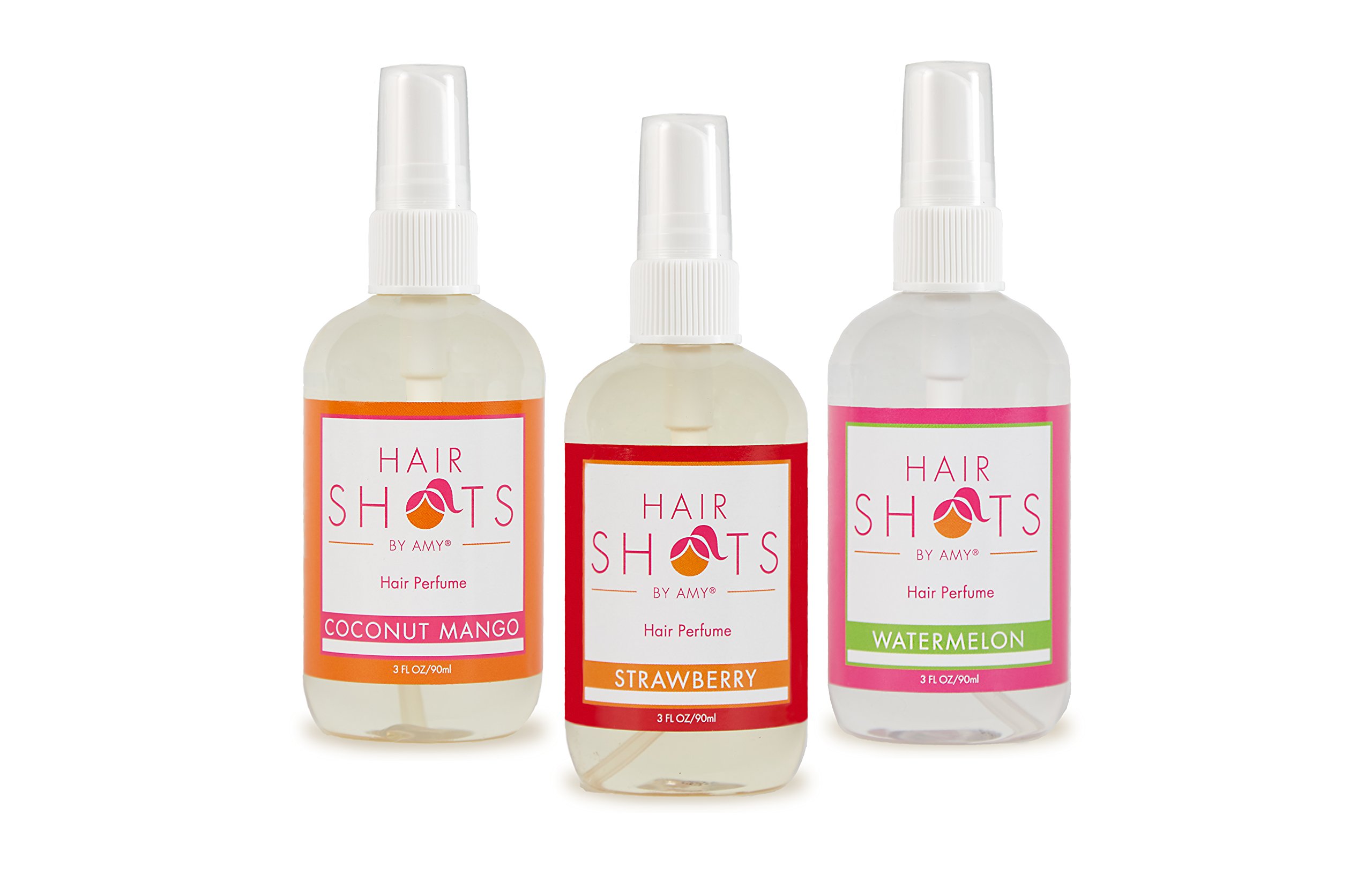 Heat Activated Hair Fragrance Spray Set - Summer Scent Collection (Coconut Mango, Strawberry, Watermelon) for Beach Days, Pool Parties & Vacation Style