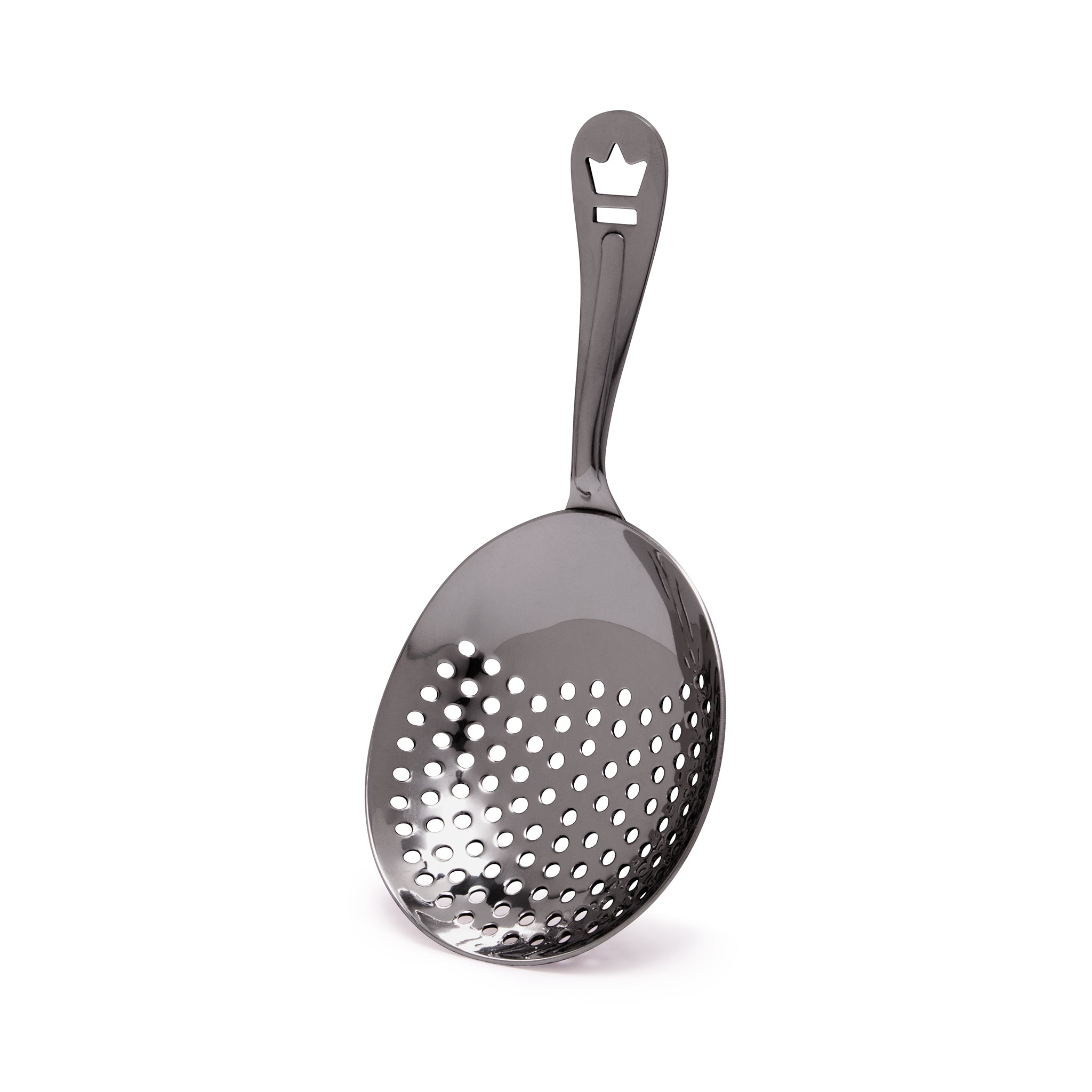 Premium Julep Strainer - Gunmetal Black Bar Tool for Cocktails, Mint Juleps & Home Bartending - Perfect for Mixing, Straining & Serving Drinks