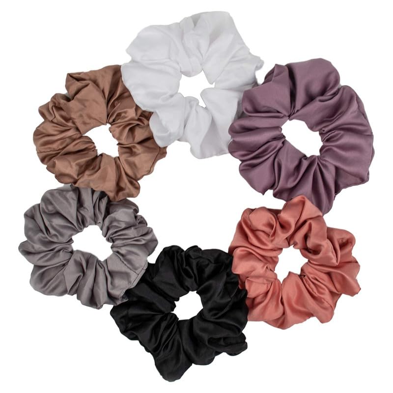 12-Piece Satin Silk Scrunchies for Women - Soft No-Damage Hair Ties, Ponytail Holders for Thick Hair (Multicolor) - Perfect for Workouts, Office, and Everyday Styling