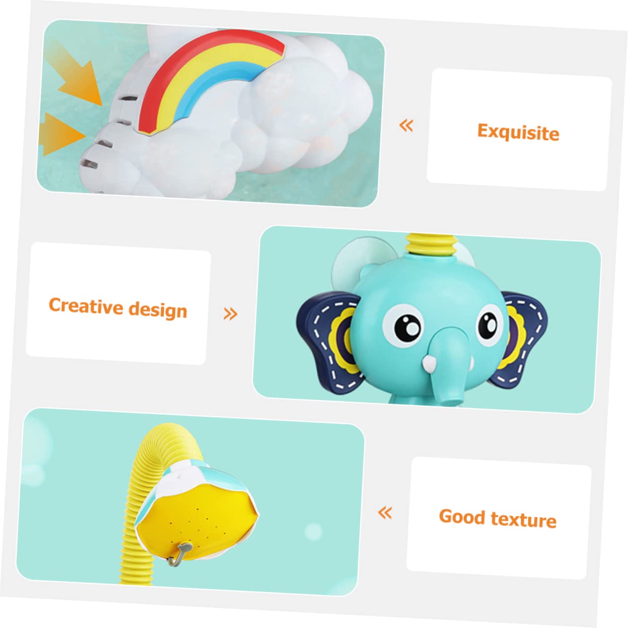 HEMOTON 3-Pack Electric Elephant Bath Toys with Shower Sprayer - Fun Water Sprinkler Bathtub Toys for Kids, Safe Plastic Baby Shower Accessories (Great for Bath Time Play & Sensory Development)