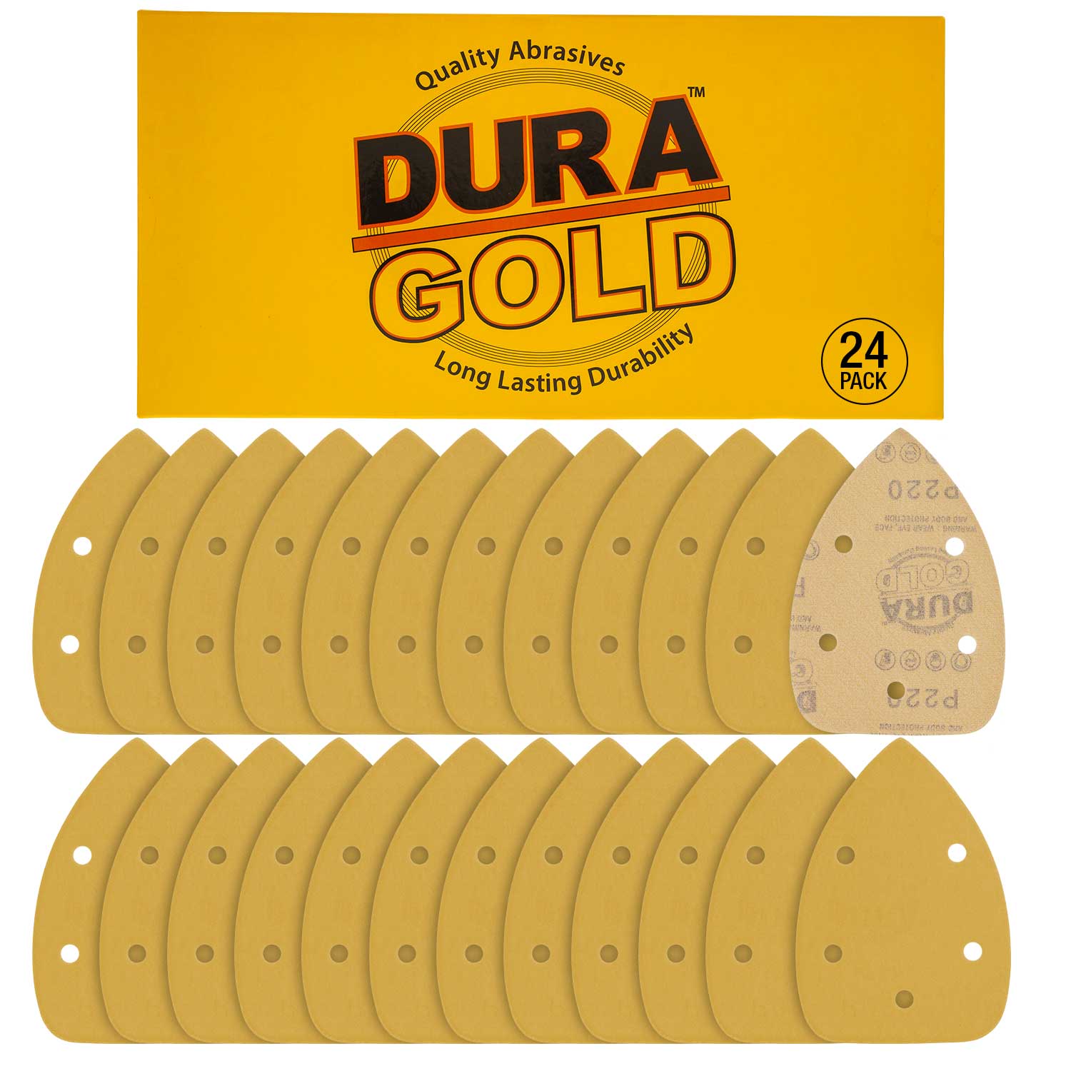 220 Grit 5 Hole Hook & Loop Sanding Discs for Mouse Sanders - 24-Pack | Ideal for Woodworking, Metal Polishing & DIY Projects