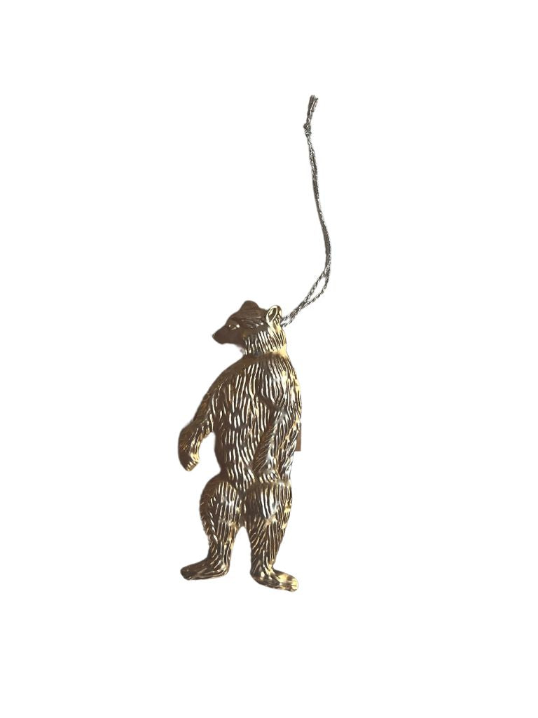 Silver Pressed Metal Bear Figurine - Elegant Home Decor, Unique Gift for Collectors & Animal Lovers - Perfect for Bookshelves, Desks & Cabinets