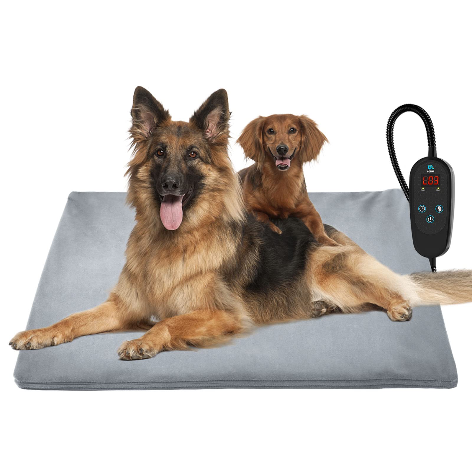 Adjustable Temperature Pet Heating Pad - Waterproof Electric Heated Dog Bed with Timer for Small/Medium/Large Dogs & Cats | Indoor Use for Winter Warmth, Arthritis Relief & Puppy Comfort
