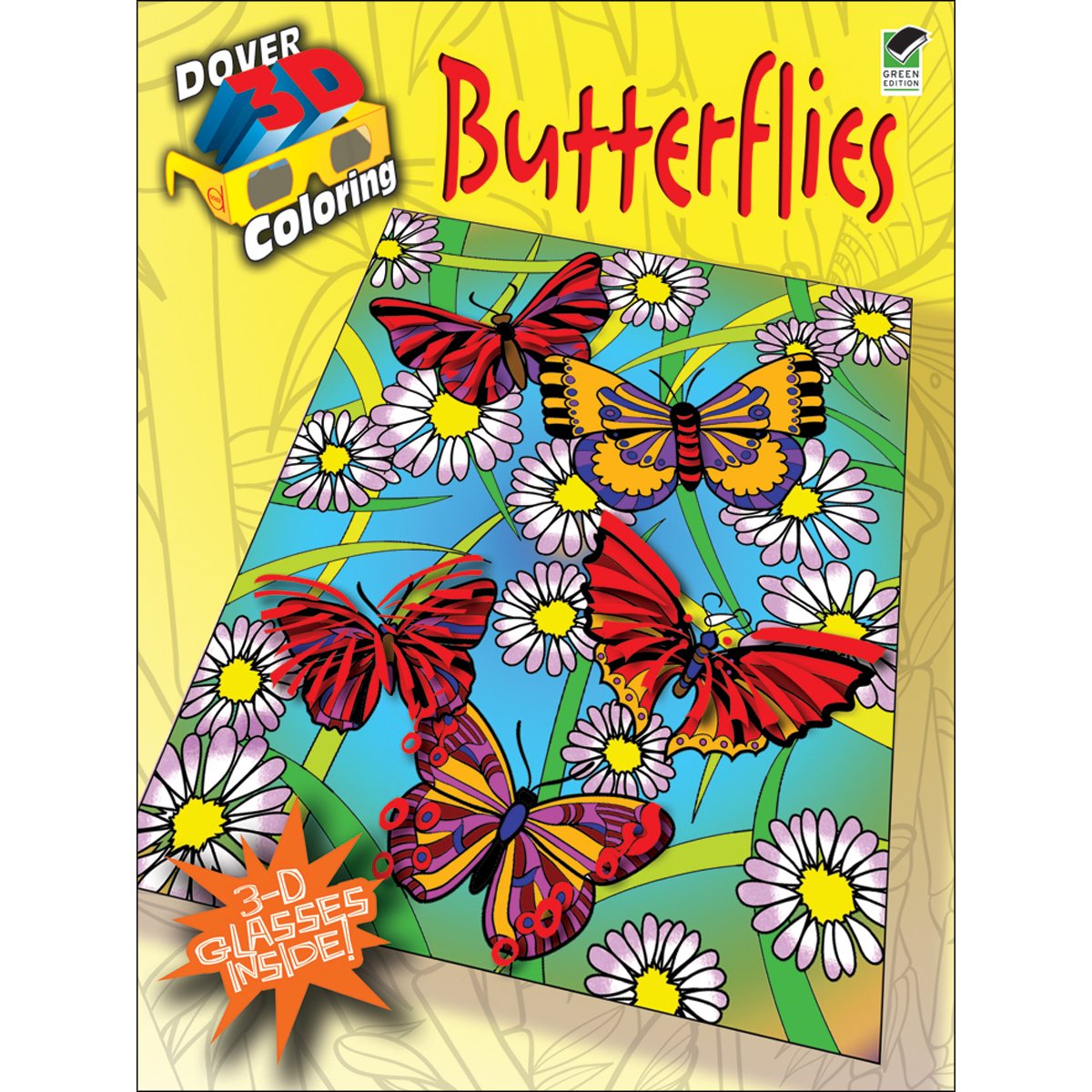 3D Coloring Book for Adults - Butterflies Design | Dover 3D Coloring Book | Stress Relief & Art Therapy | Perfect for Relaxation, Mindfulness & Creative Expression