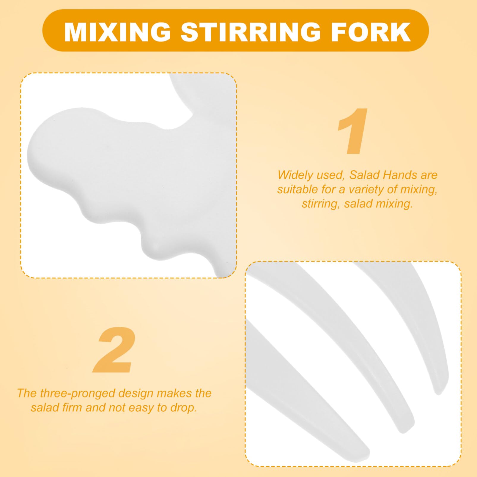 2-Piece Plastic Salad Servers Set - Salad Forks & Claws for Mixing Vegetables, Fruits, Pasta - Perfect for Food Tossing, Serving at Buffets, Weddings & Parties - Durable Kitchen & BBQ Utensils