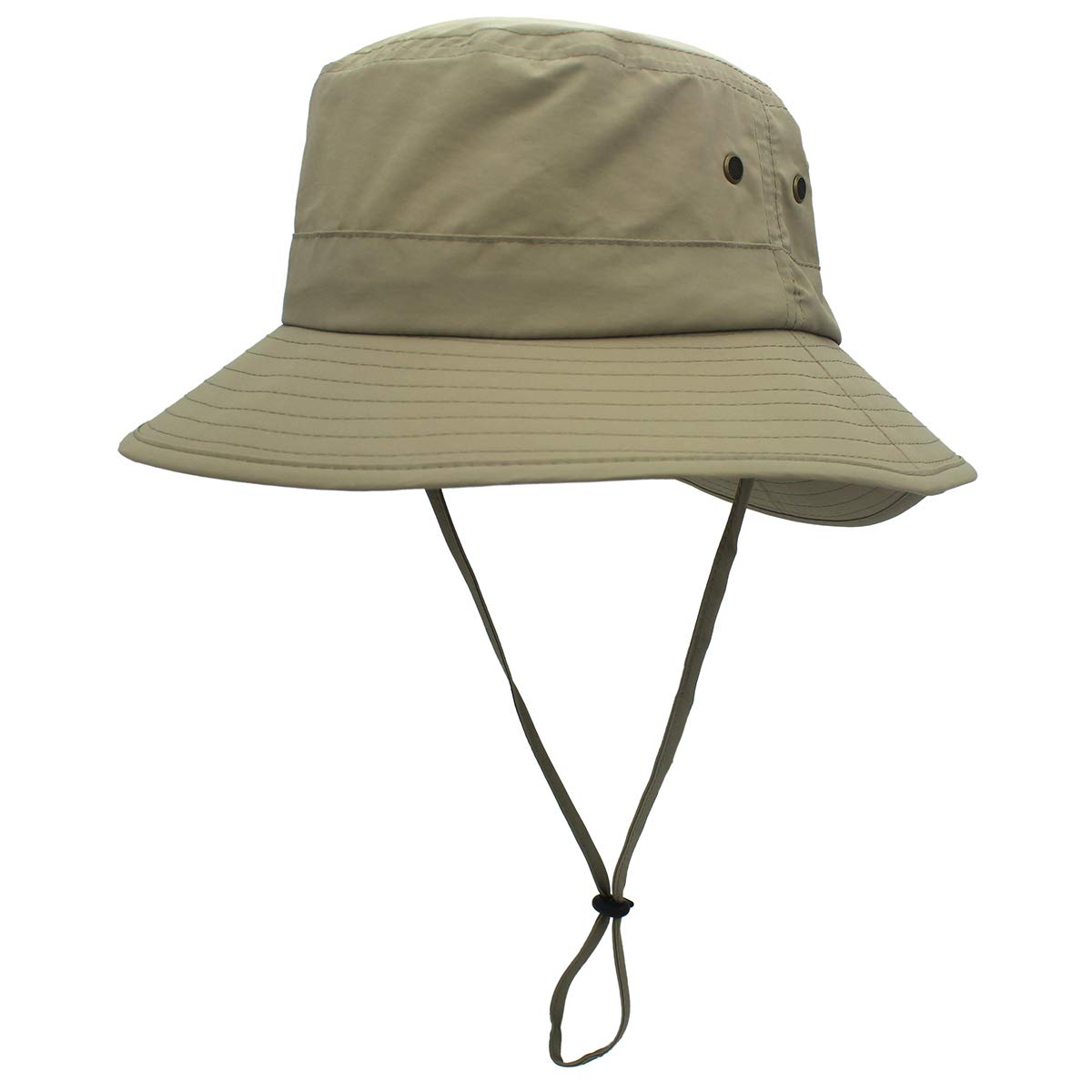 Lightweight Breathable Packable UV Protection Fishing Sun Hat for Women & Men - Adjustable Head Size, Perfect for Travel, Hiking, Camping & Outdoor Activities (Dark Khaki)