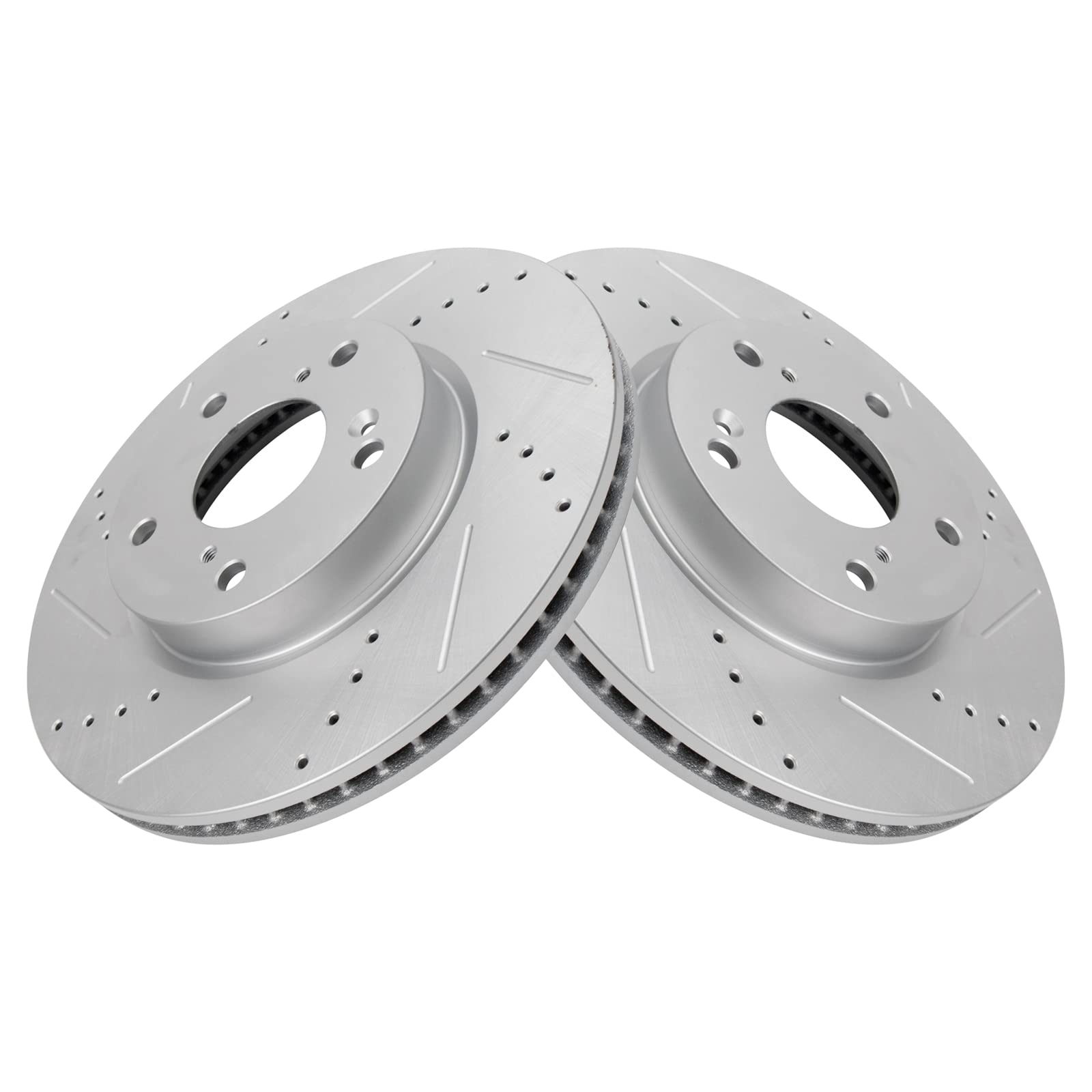 TRQ Front Performance Brake Pad & Rotor Kit - Semi-Metallic Vented Disc Brakes with G-Coating - Compatible with 2016-2021 Honda Civic - Perfect for High-Performance Driving & Daily Commuting