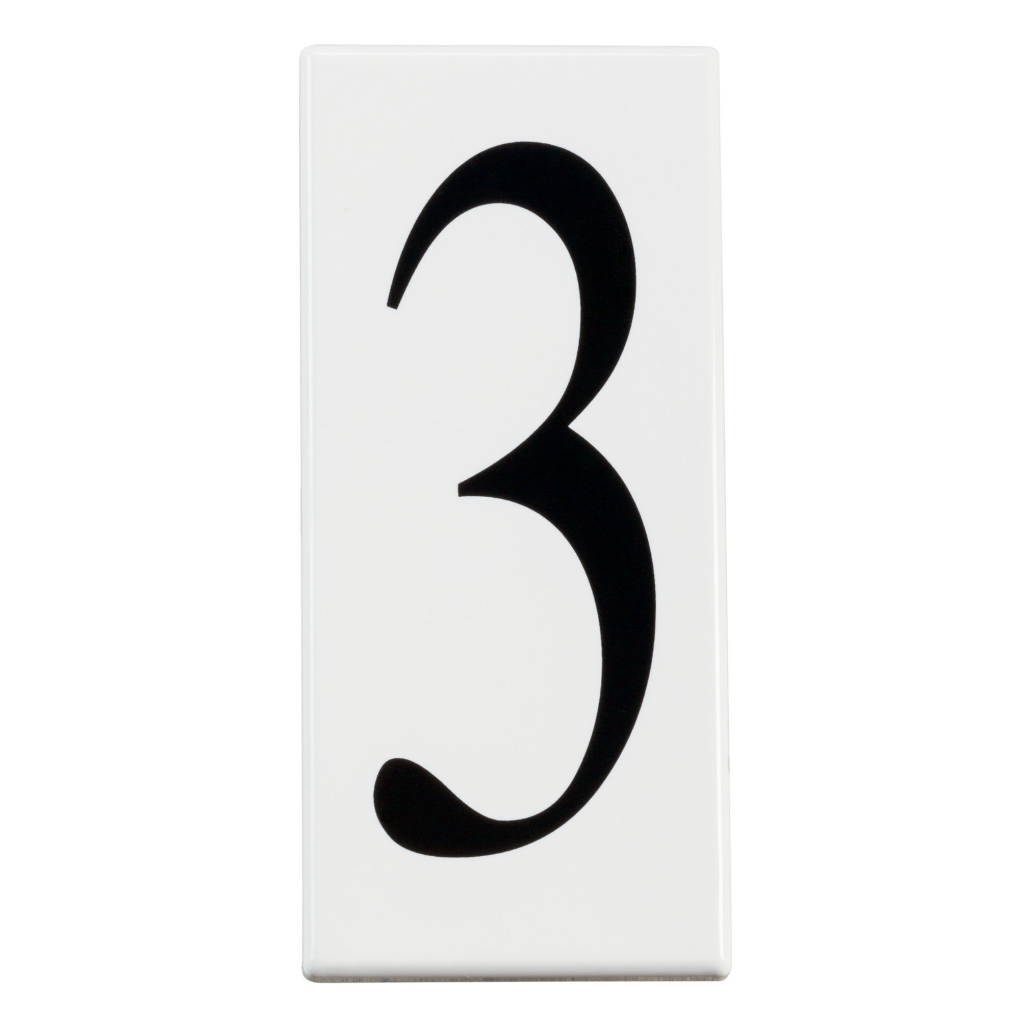 Address Tile Number 3 - Durable House Number Plaque for Home & Business - Perfect for Mailbox, Front Door, and Outdoor Address Signage