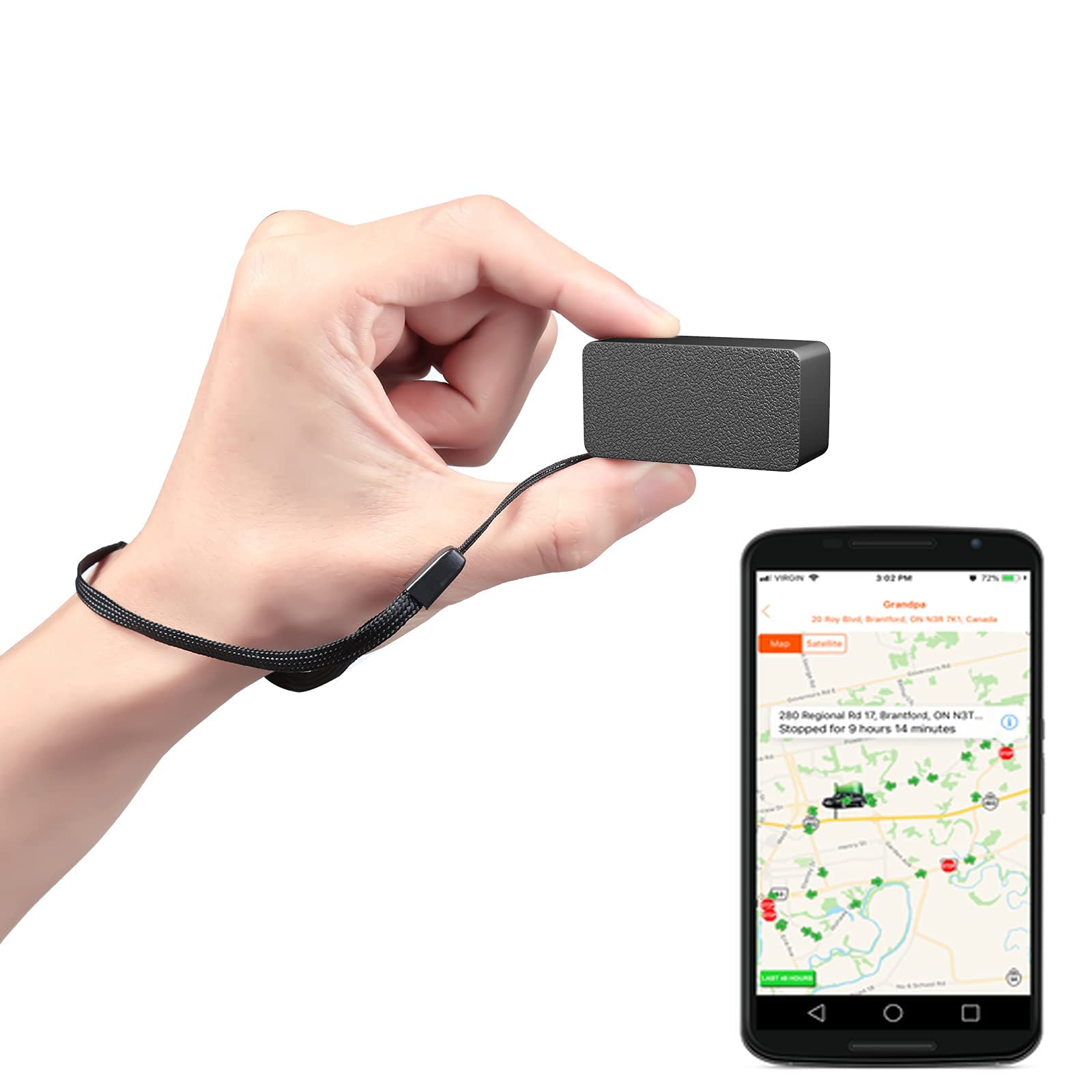 YangDiana Mini GPS Tracker for Vehicles - Real Time Anti-Lost Tracking Device with Free App | Multiple Alarms for Elderly, Kids & Pets | Car, Bike, Luggage & Asset Tracking