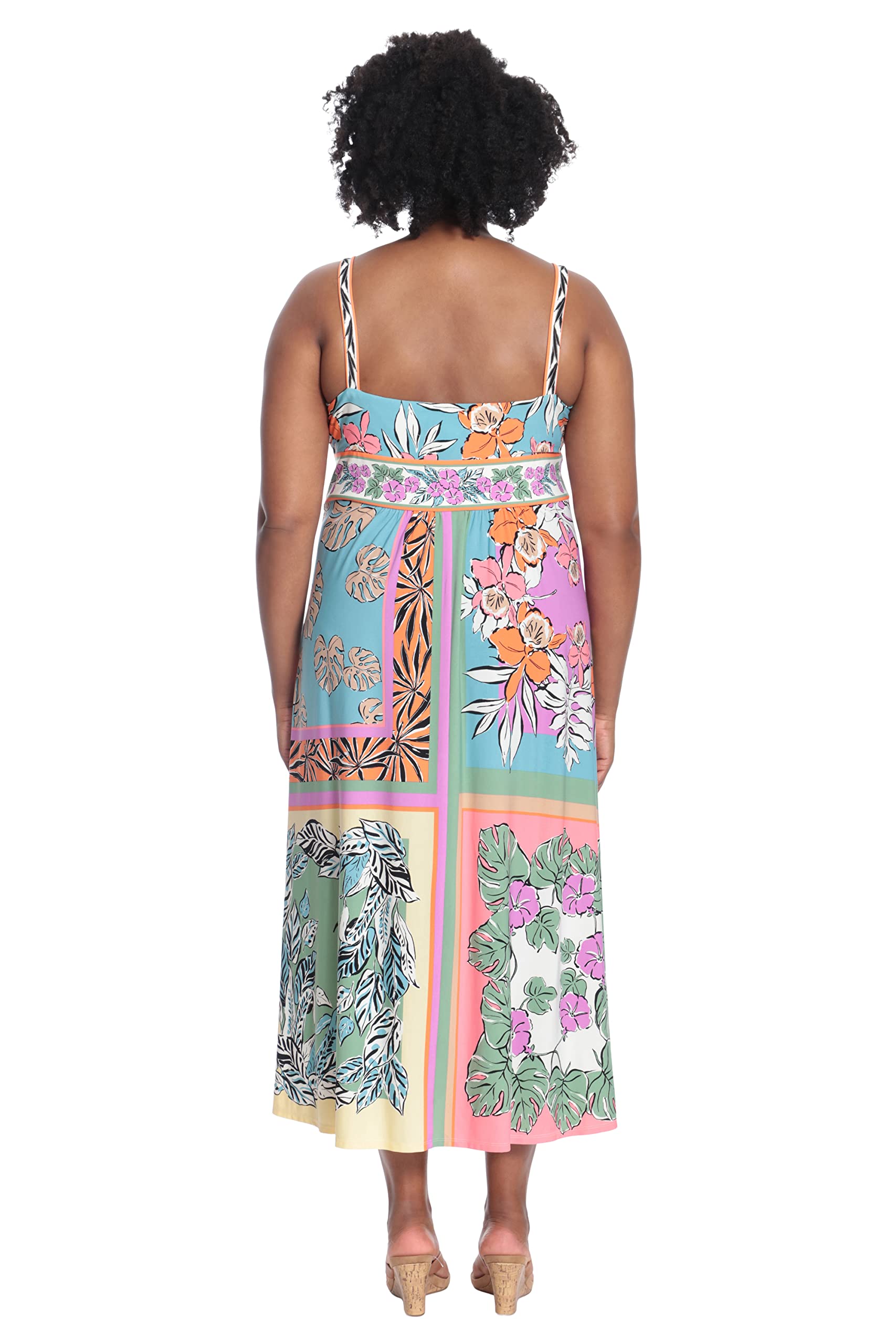 London Times Floral Maxi Dress for Women with Slit - Perfect for Summer & Beach
