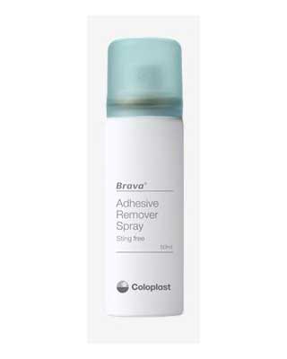 Coloplast Brava Adhesive Remover Spray 50ml - Gentle Medical Adhesive Remover for Ostomy & Wound Care - 1 Bottle | Perfect for Post-Surgical Care & Skin Protection