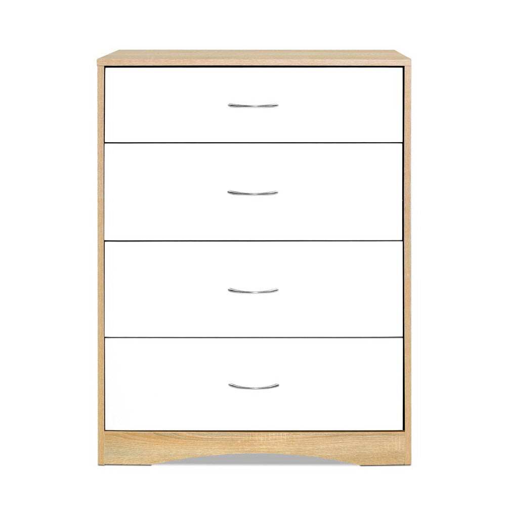 4 Drawer Tallboy Dresser - Solid Wood Chest of Drawers for Bedroom Storage & Organization | Perfect for Home, Office, or Dorm Room Furniture