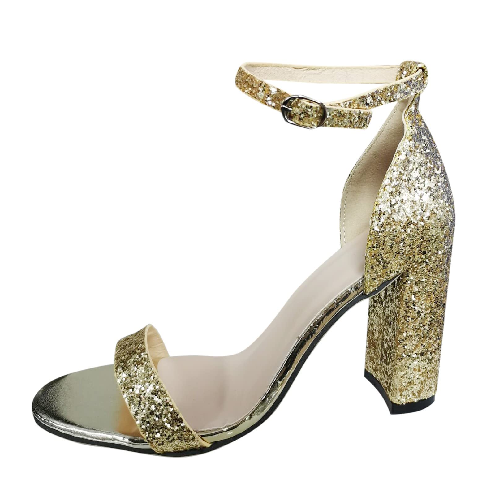 Stylish Women's Chunky High Heel Sandals with Rhinestones & Fringe - Breathable Lace-Up Design for Casual Wear - Perfect for Parties, Dates & Summer Outfits
