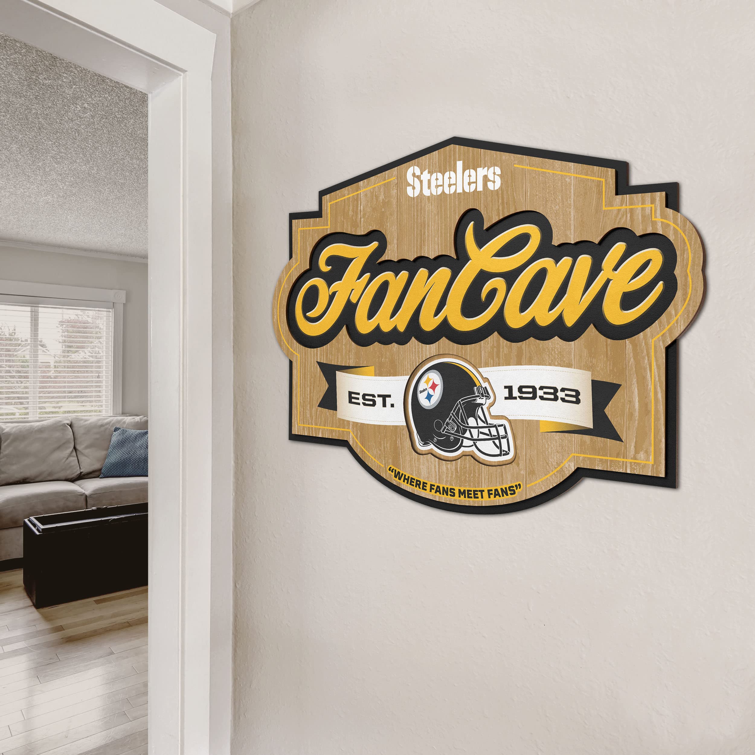 YouTheFan NFL Team Logo Metal Sign - Premium Wall Decor for Football Fans, Man Cave, Game Room & Sports Bar Decorations - Perfect Gift for NFL Lovers
