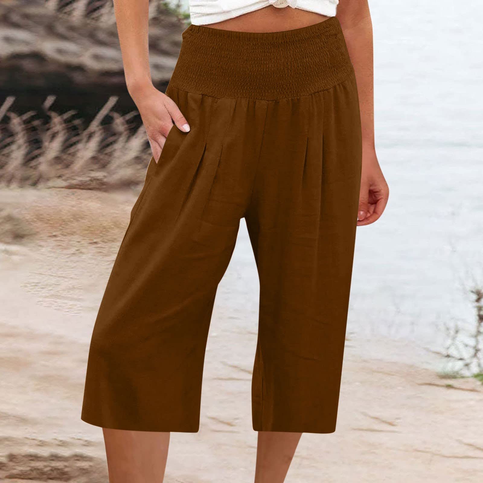 Plus Size Women's Long Shorts Below Knee - Summer Casual Loose Fit with Pockets | Beach & Lounge Wear