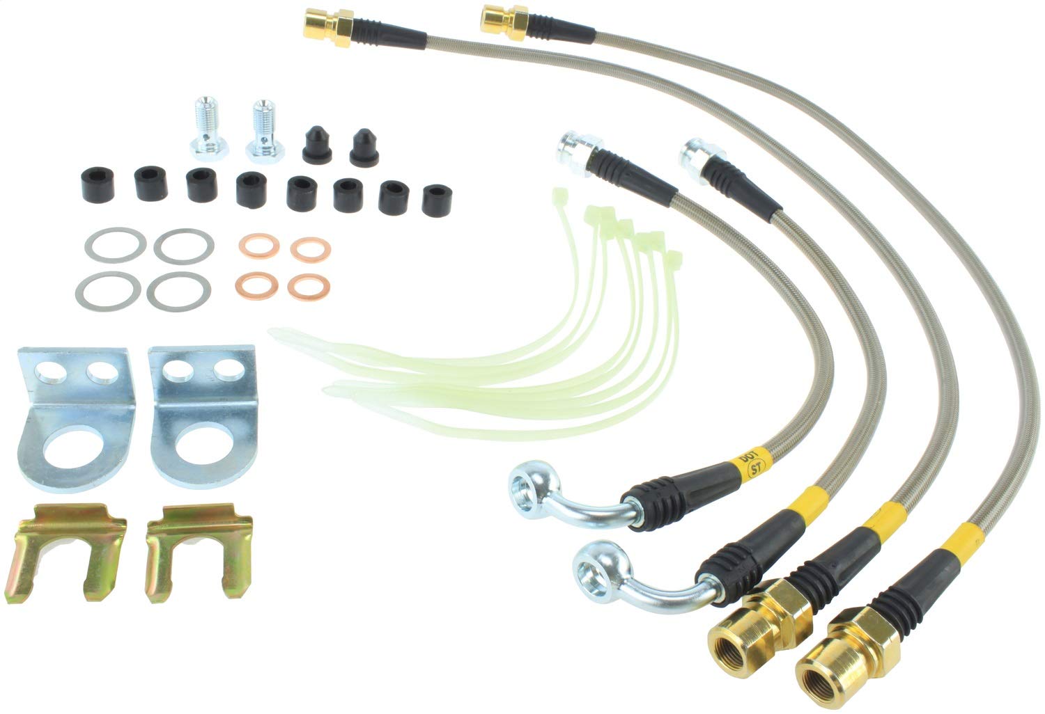 Stoptech 950.61507 SS Brake Line Kit - High Performance Stainless Steel Brake Lines for Enhanced Safety & Durability | Perfect for Racing, Off-Road & Daily Driving