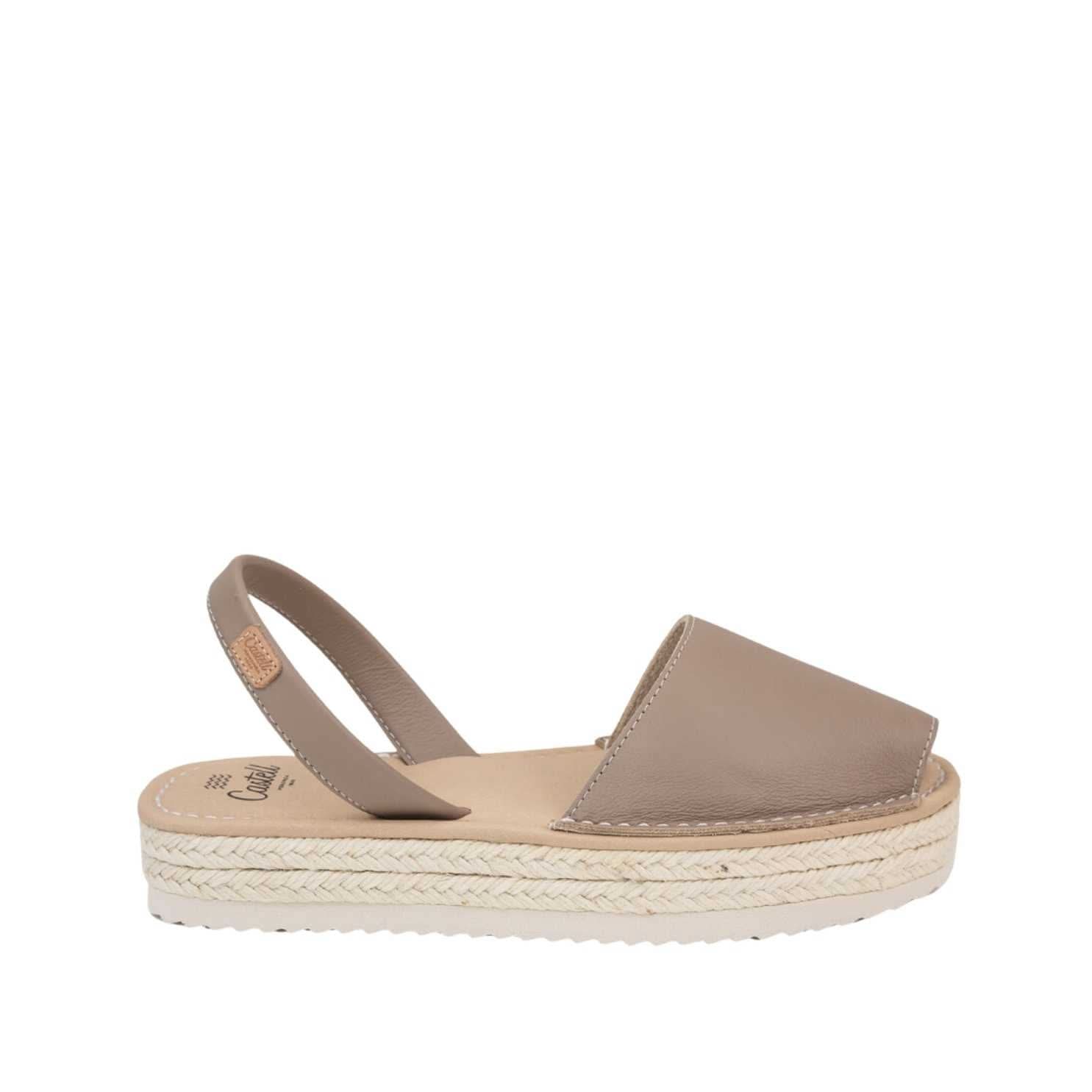 Stylish Platform Leather Menorcan Espadrilles for Women - Double Yute 2283 2 Ciervo | Comfortable Summer Sandals for Beach, Vacation & Casual Outings