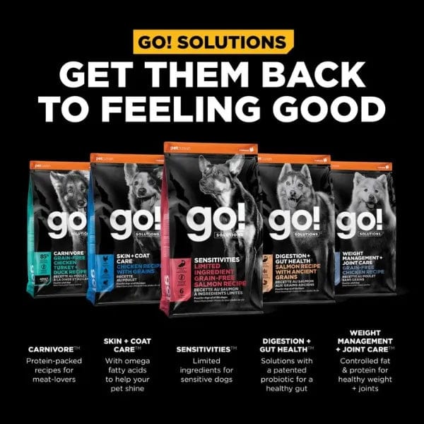 Go! Solutions Sensitivities Limited Ingredient Grain-Free Salmon Recipe Dry Dog Food - Hypoallergenic & Digestive Support for Dogs with Food Allergies - Perfect for Sensitive Stomachs & Skin Issues
