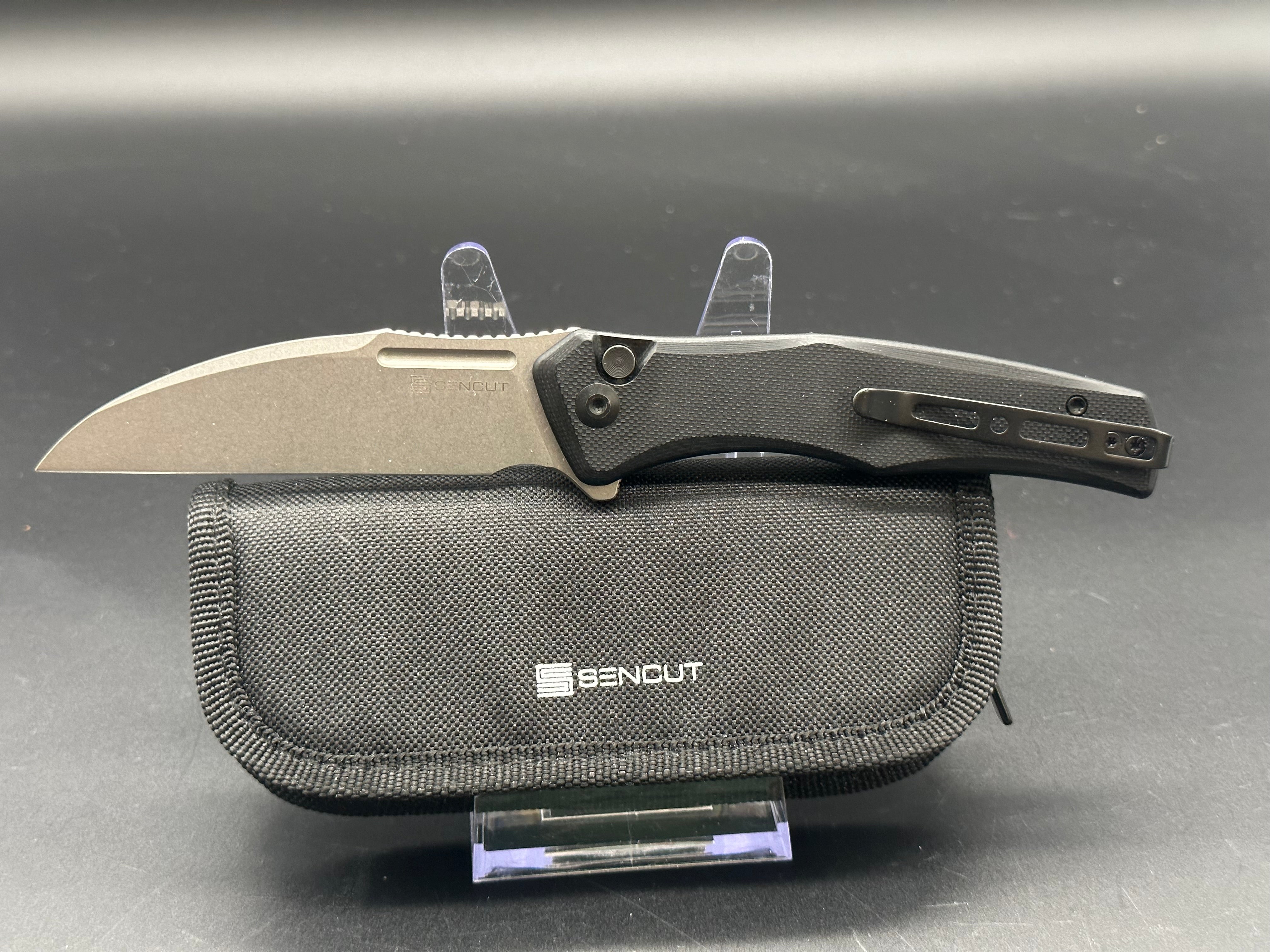 SENCUT Watauga Folding Pocket Knife - Black G10 Handle - EDC Camping, Hiking & Outdoor Survival Tool