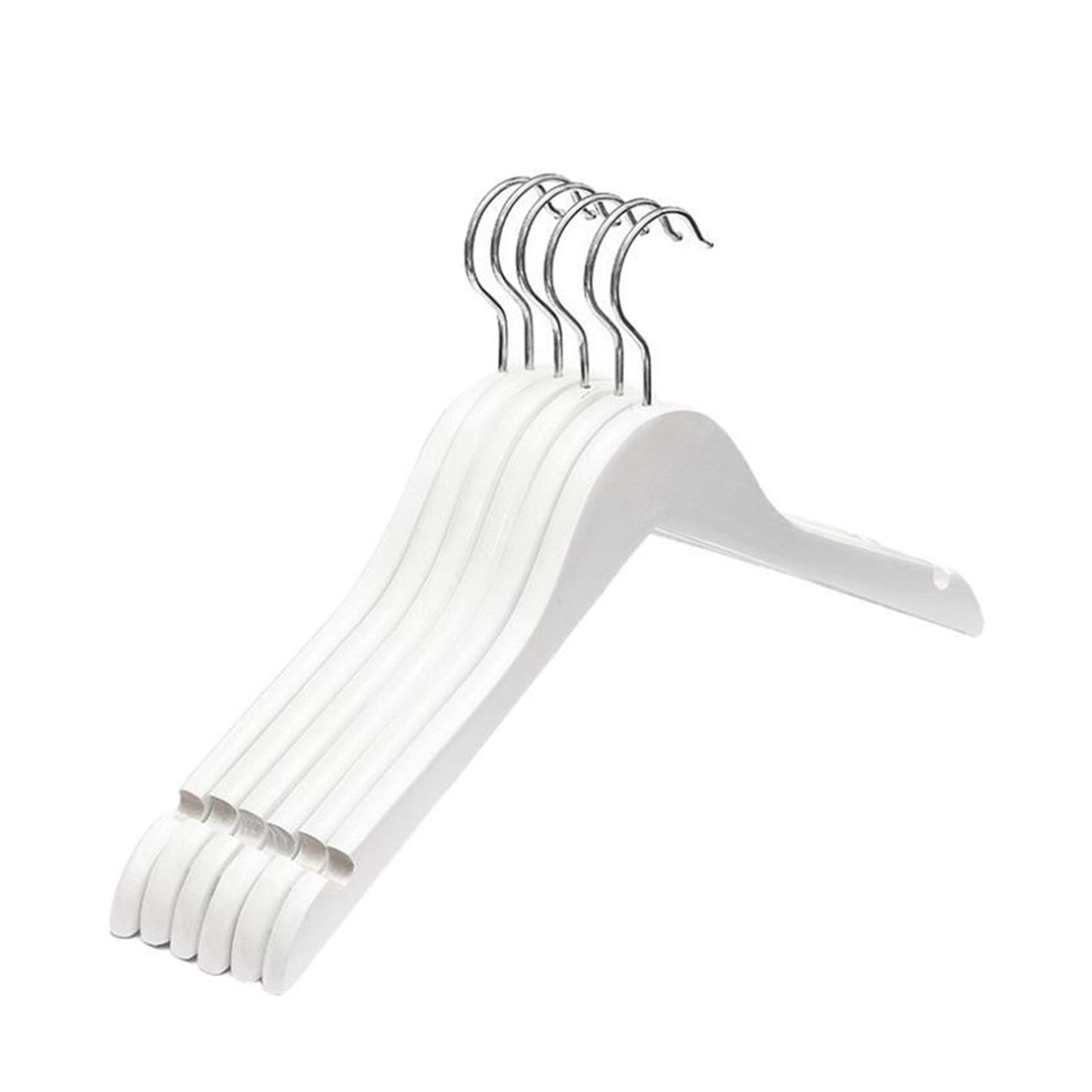 8-Pack Solid Wood Extra Wide Shoulder Hangers for Heavy Coats & Sweaters - White Wall Mount Clothes Airer - Perfect for Closet Organization & Space-Saving Wardrobe Storage