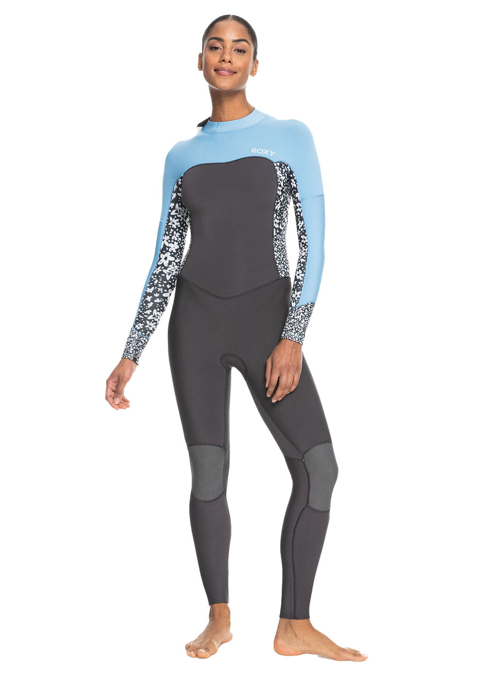 Roxy Women's 4/3mm Swell Series Back Zip Steamer Wetsuit - Surfing, Diving & Water Sports Full Body Wetsuit for Cold Water Protection
