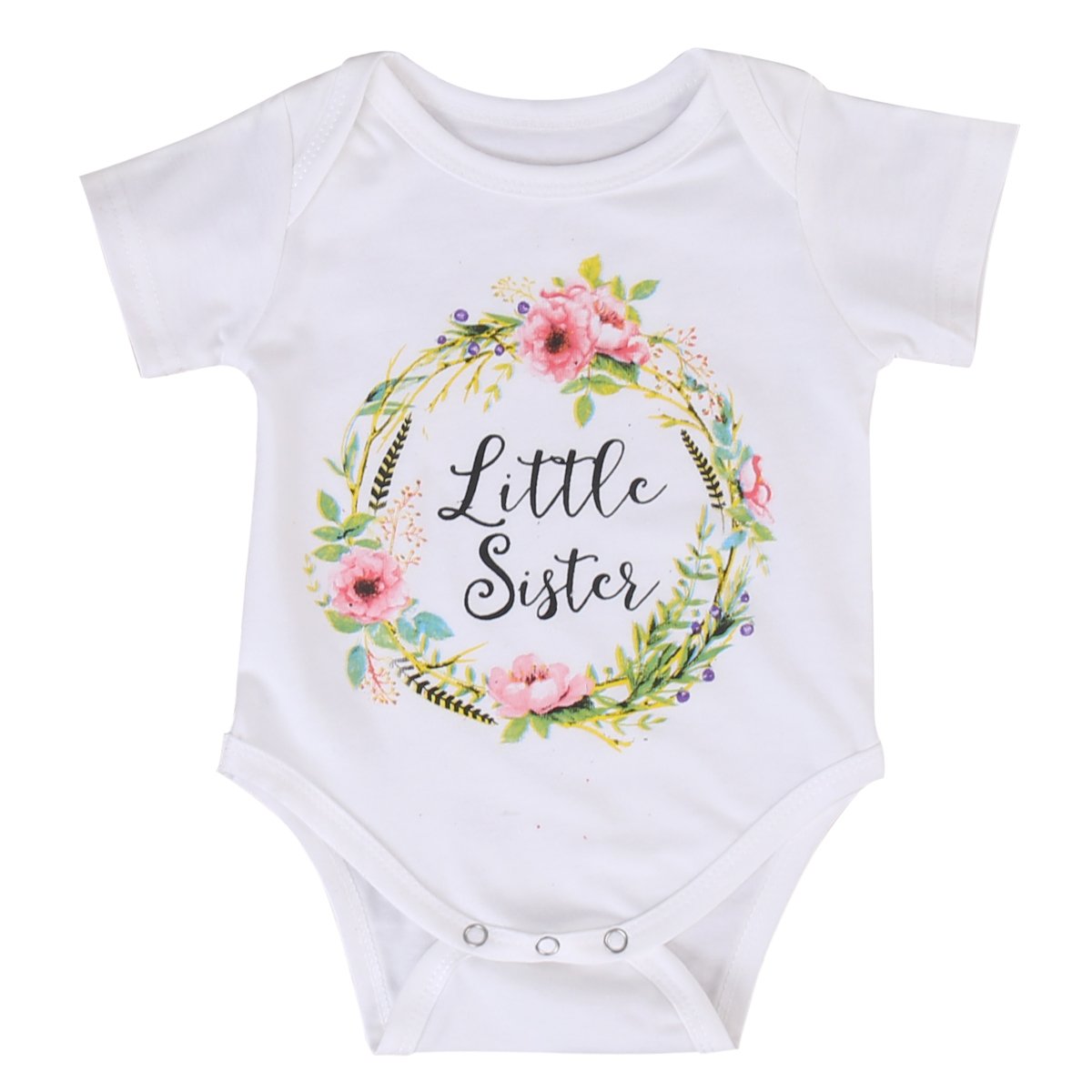 Big Sister Little Sister Matching Outfits - Baby Girl Romper Bodysuit & Tee Shirt Set - Cute Sibling Clothes for Newborn Infant Kids - Perfect for Family Photos, Birthday Parties & Special Occasions