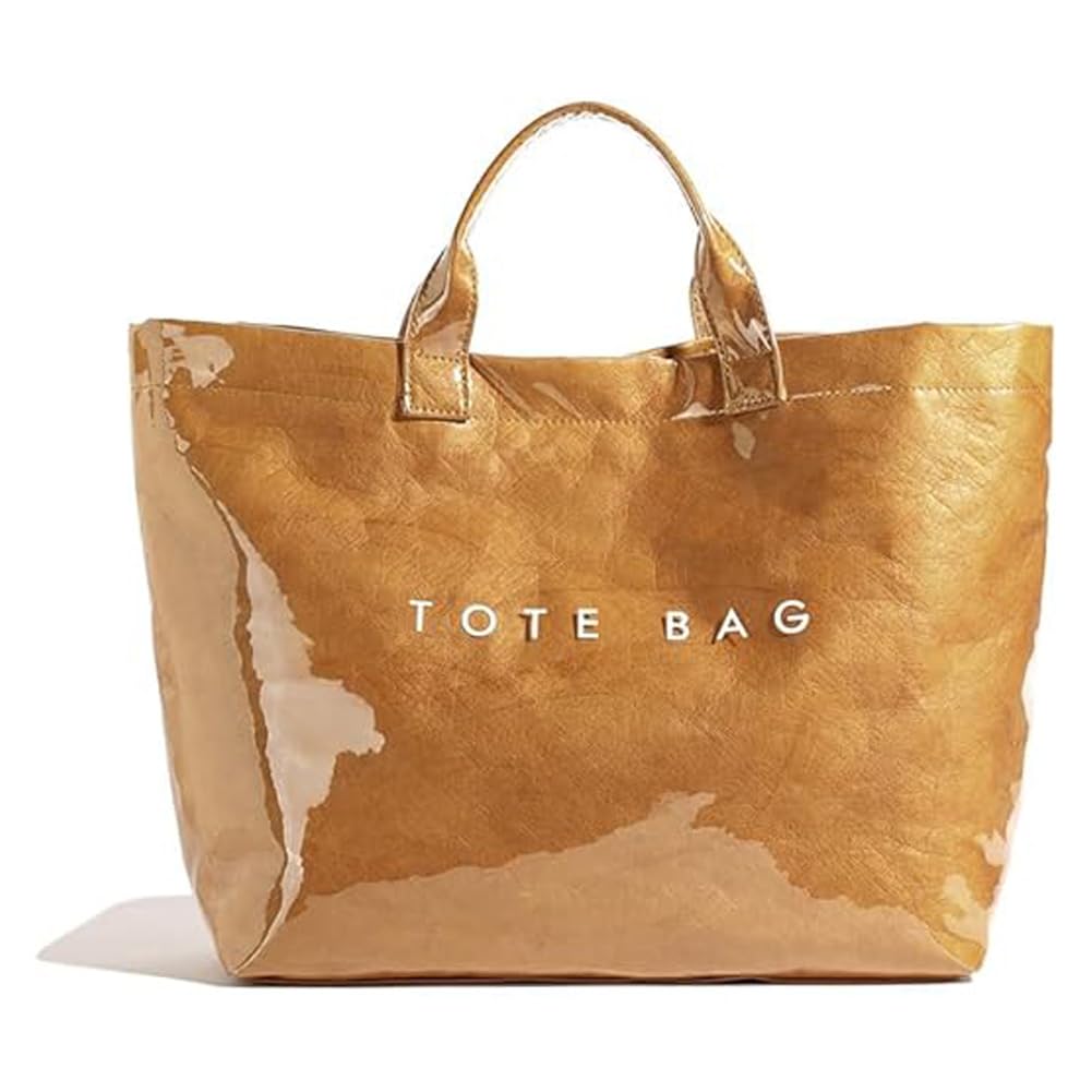 Stylish Large PVC Tote Bag for Women - Clear Plastic Handbag with Trendy Letters Print, Perfect for Beach, Shopping, Gym & Everyday Use