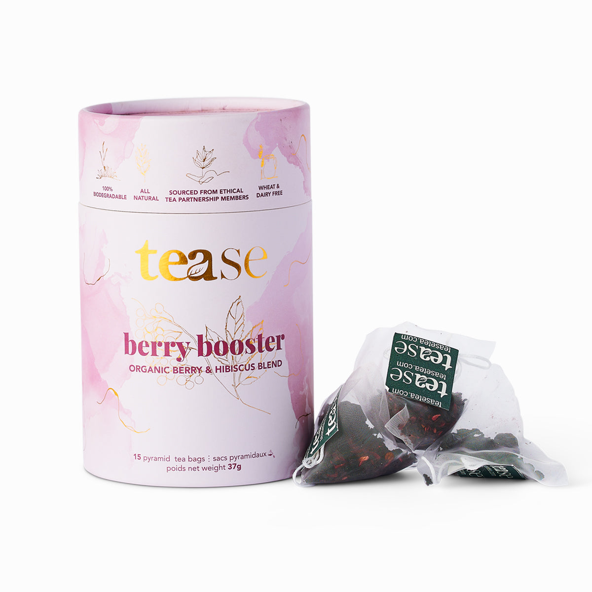 Tease Berry Booster - Natural Energy & Focus Supplement for Workouts & Study | Boost Performance & Mental Clarity