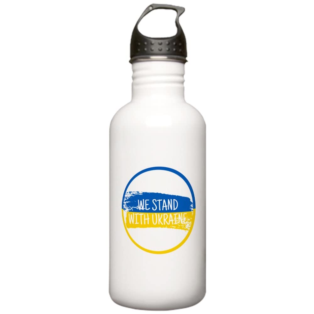 We Stand With Ukraine Stainless Steel Water Bottle - 34oz (1.0L) Insulated Sports Bottle for Gym, Hiking & Outdoor Activities