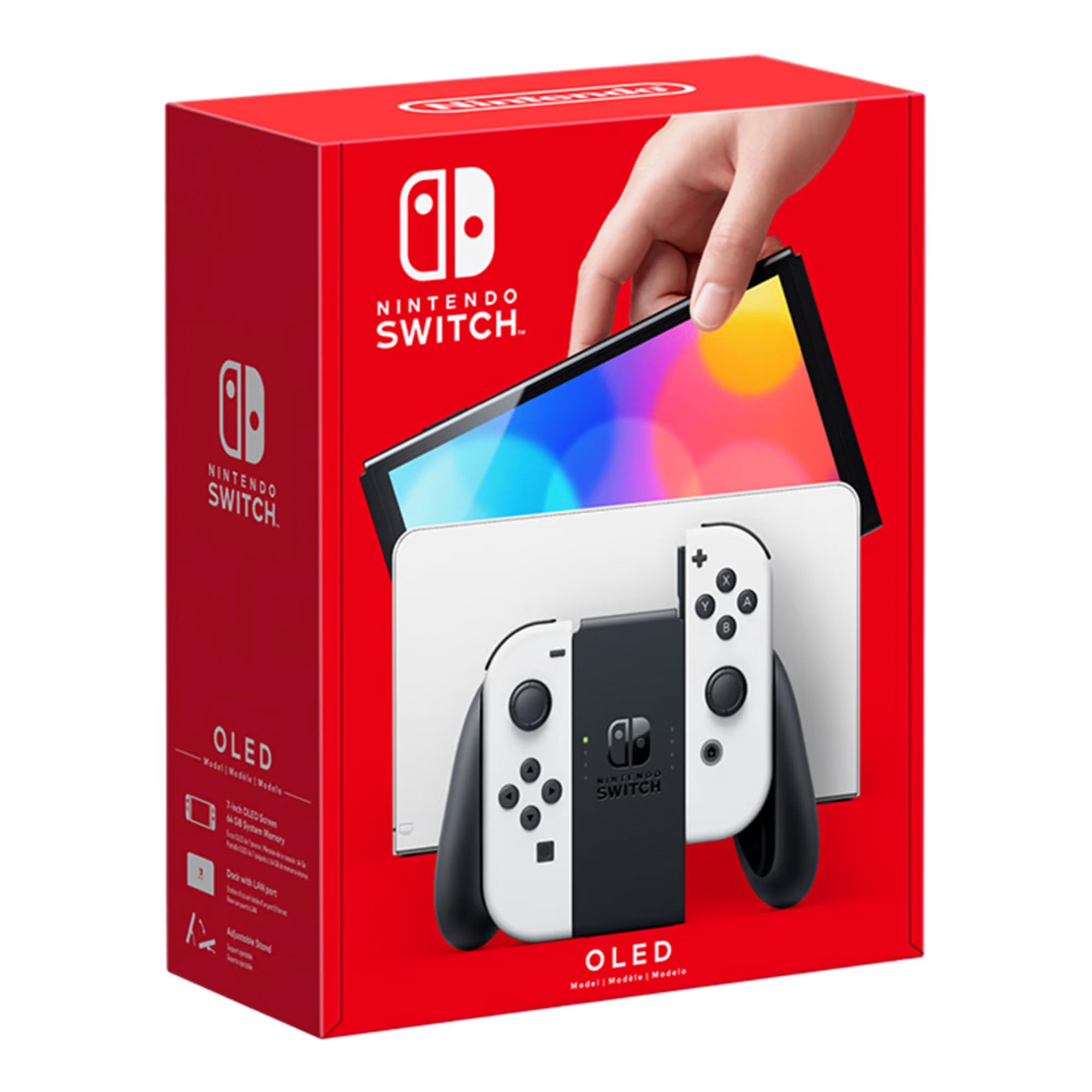 Nintendo Switch OLED Model (White) Super Smash Bros Ultimate Bundle with Extra Joy-Con (Red/Blue) - Complete Gaming Set with Dock, Grips, Straps, Signature Case & Earphones - Perfect for Home, Travel & Multiplayer Gaming