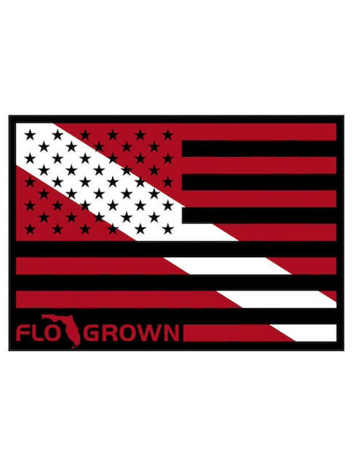 FloGrown FGS 075S Diver Mash Up Decal Sticker - Red Color Vinyl for Scuba Diving Gear, Helmets, Cars & Water Bottles - Perfect for Outdoor Adventures & Water Sports Enthusiasts