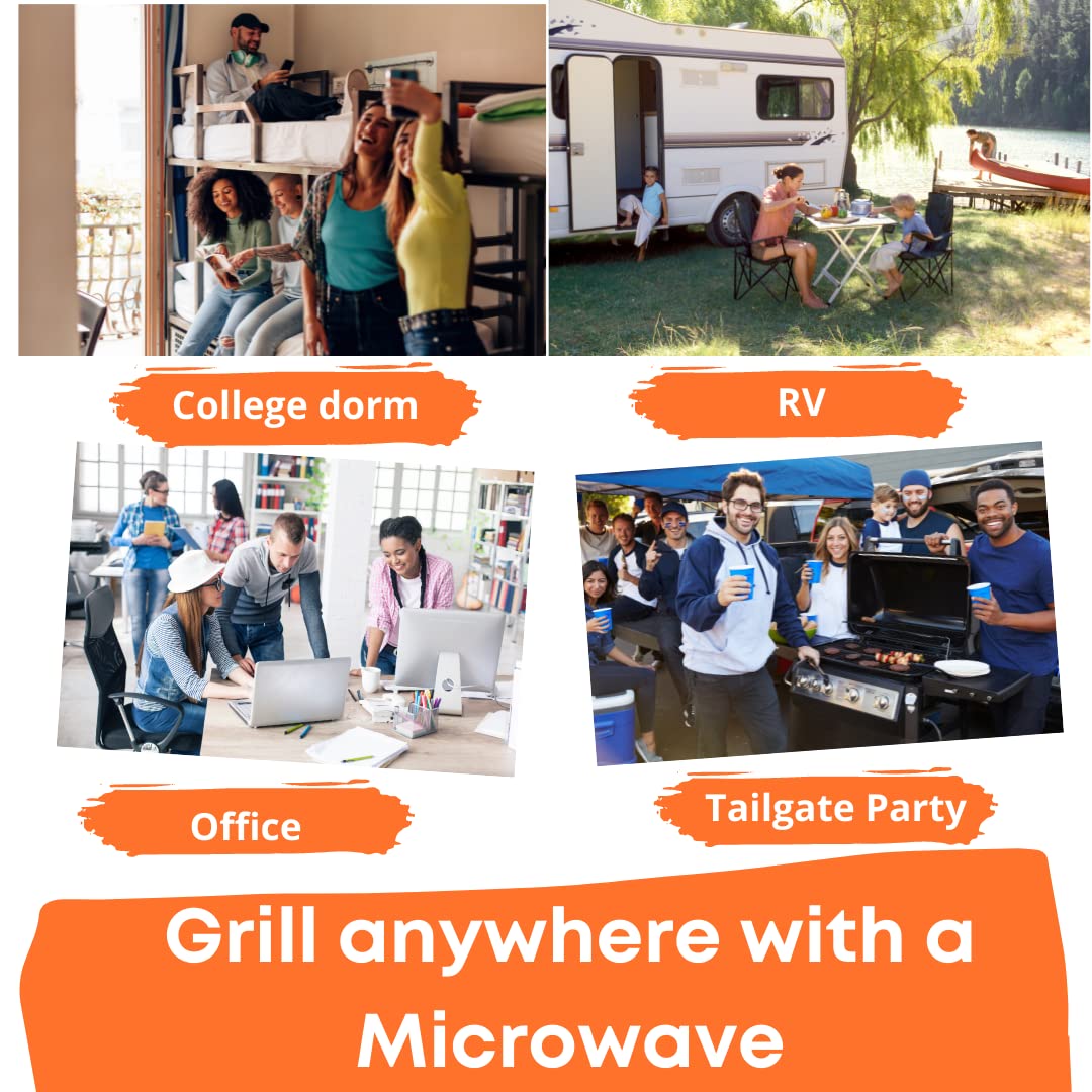 Microwave Sandwich Maker & Panini Press - Fast Cooking & Dishwasher Safe Grill Tray for Quick Meals, Breakfast, and Office Lunches
