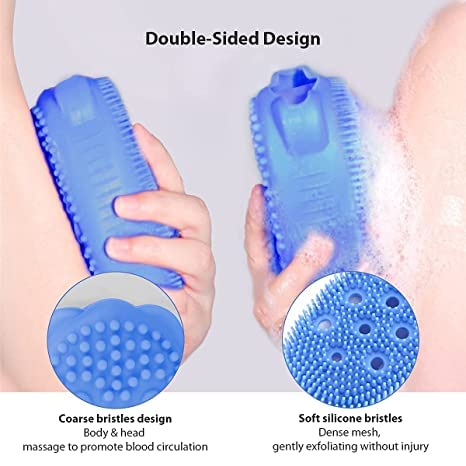 AASTIK Silicone Bath & Body Brush - Exfoliating Scrub Brush with Soft Bristles & Massage Ball | Shower Brush for Smooth Skin | Perfect for Spa, Dry Brushing & Back Scrubbing