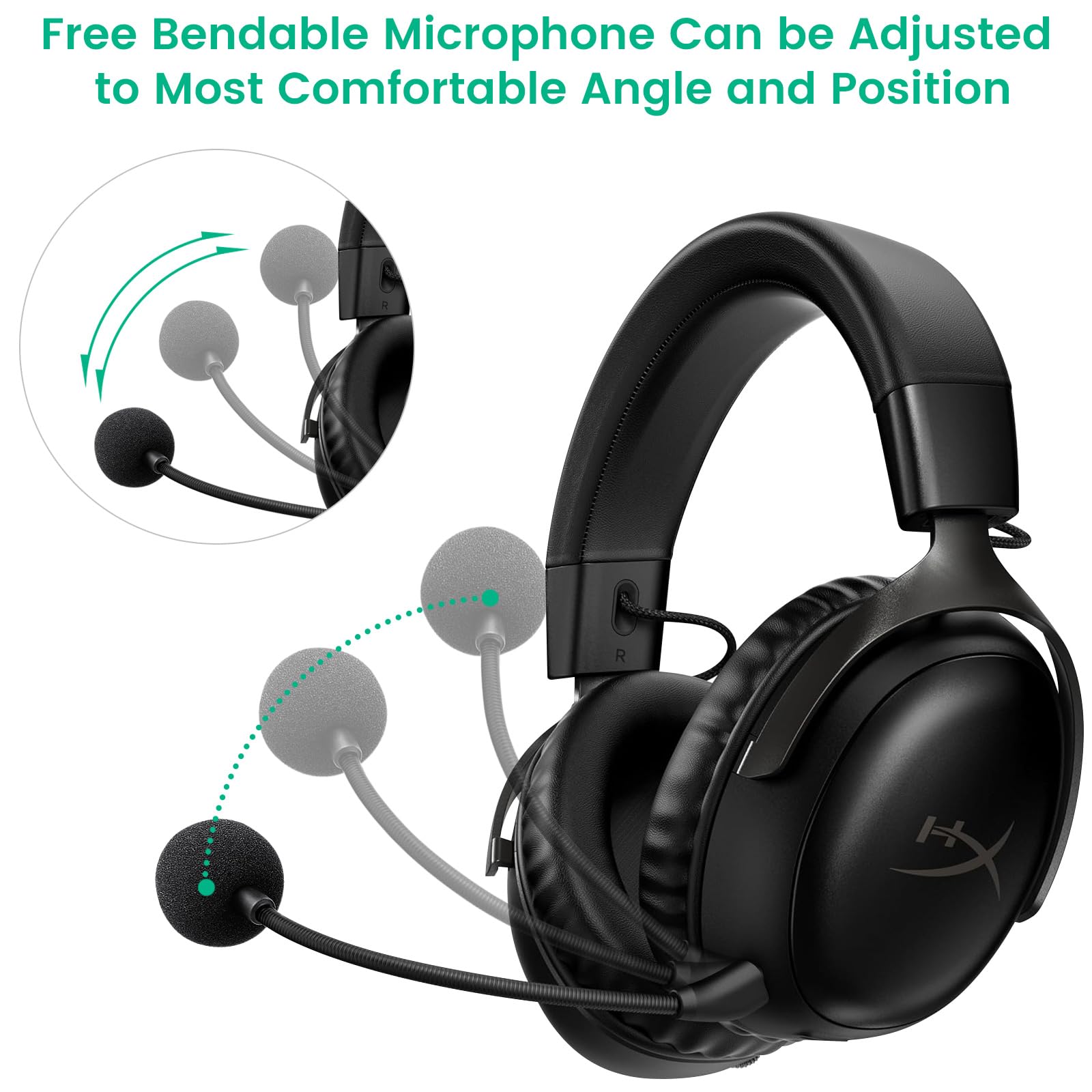 HyperX Cloud III/Cloud 3 Replacement Microphone - Detachable 3.5mm Noise Cancelling Boom Mic for Gaming Headsets - Compatible with PC, Xbox One, PS4, PS5 - Perfect for Online Gaming, Streaming & Voice Chat