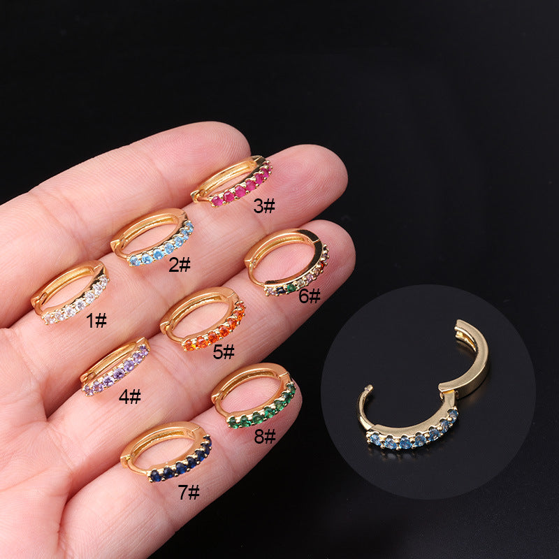 18K Gold Plated Cartilage Half Eternity Huggie Hoop Earrings for Women - Minimalist Small Hoops for Helix, Tragus, or Lobe Piercing - Perfect for Everyday Wear, Date Night & Special Occasions