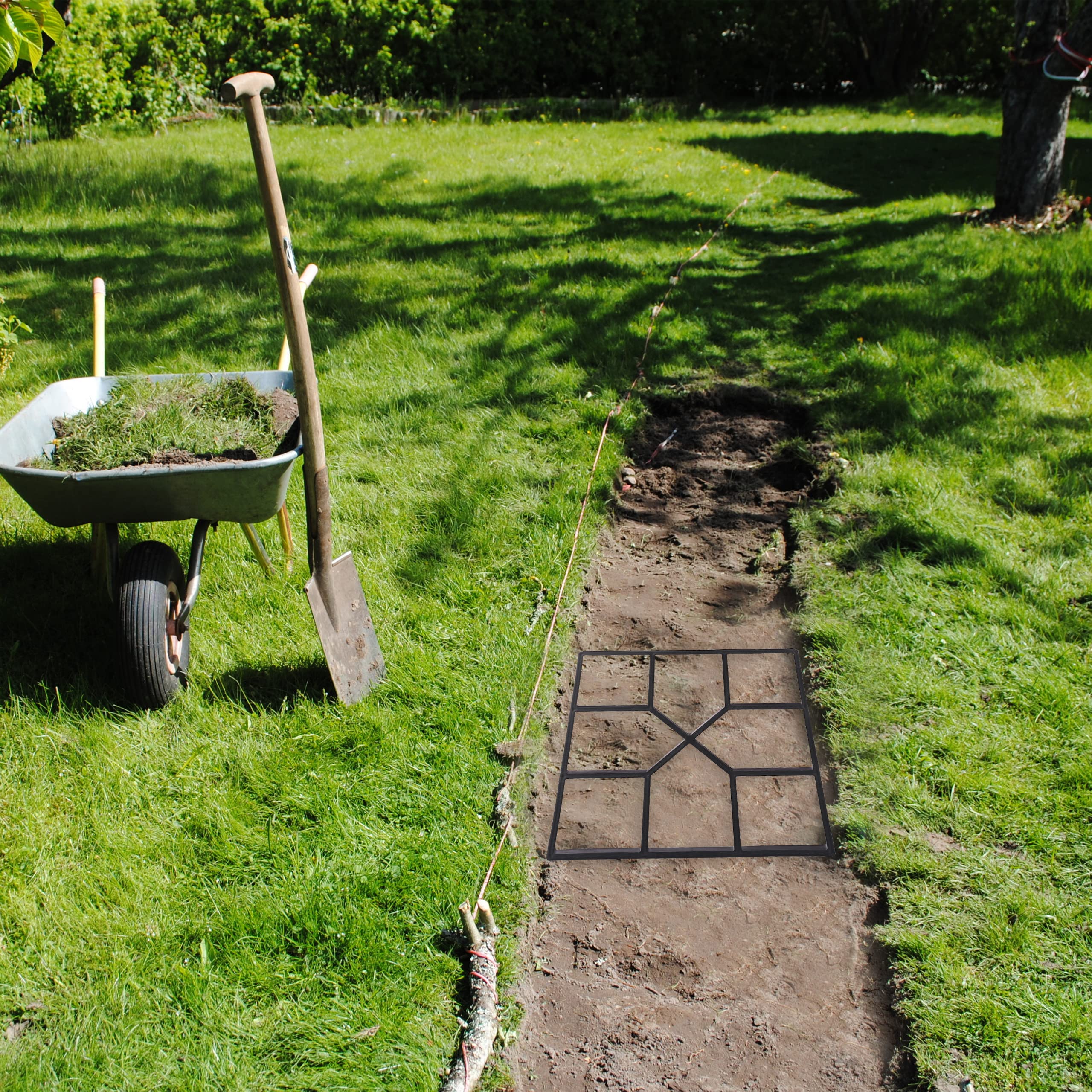40x40cm Square Concrete Mould Form - DIY Cement Path Paving Pattern Maker for Garden Walkway, Patio & Driveway Decoration