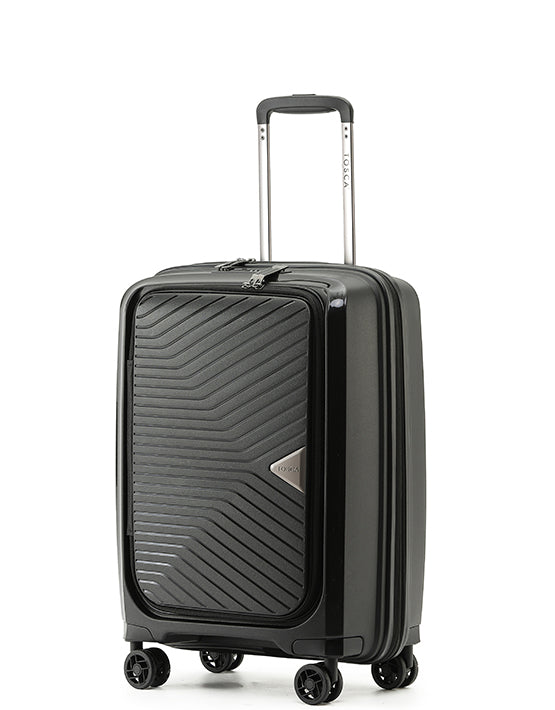 Tosca TCA100 20A 20-Inch Small Space Suitcase with X Lid Opening Spinner Luggage - Black | Perfect for Carry-On Travel & Compact Storage