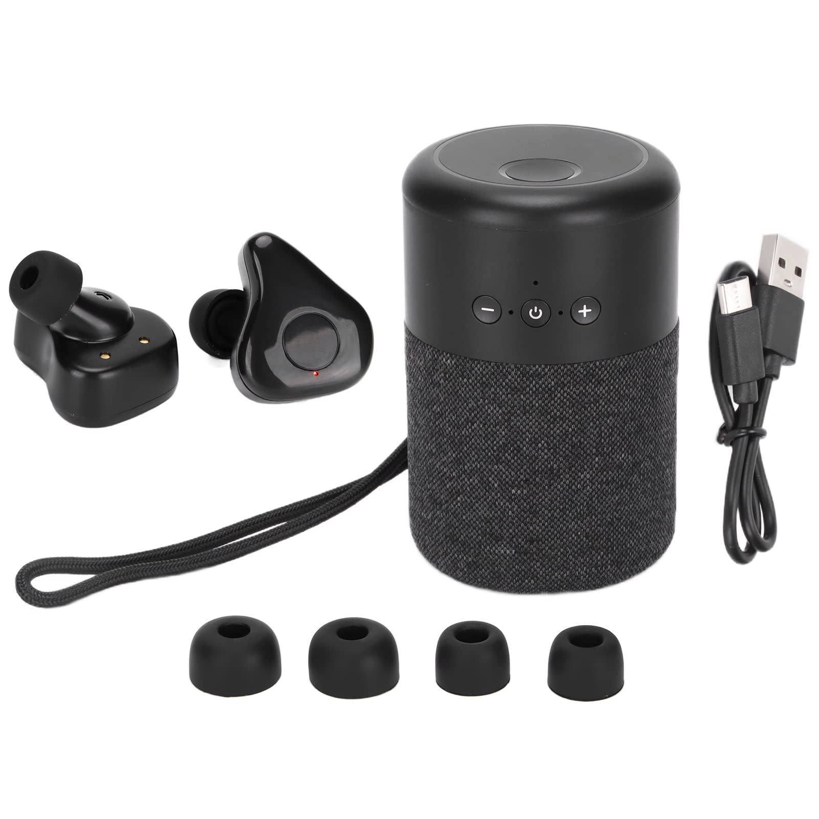 2 in 1 Bluetooth Earbuds & Speaker - Wireless Portable Earphones with 360° Sliding Cover Case, Home & Outdoor Use - Compatible with iPhone, Android, Laptop for Gym, Travel, Pool Parties